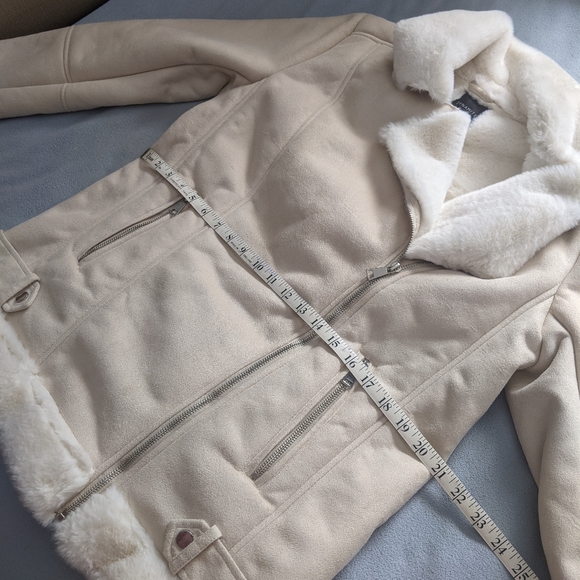 Dynamite manteau suede moto sherpa jacket - Picture 6 of 8